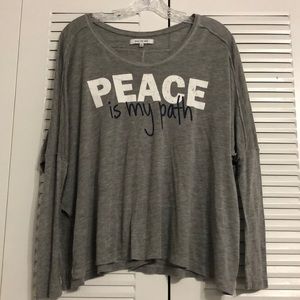 Peace Love World- Piece is my Path oversized Top.